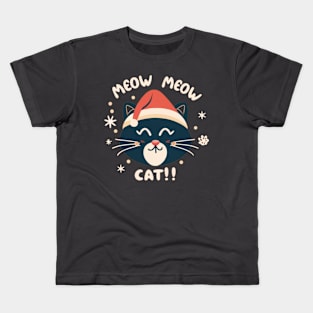 meow meow santa cat Kids T-Shirt